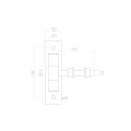 Zawias regulowany bramowy M12 ocynkowany – szyld 130×30 mm 001-417 (2)