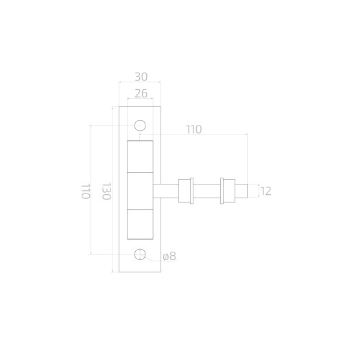 Zawias regulowany bramowy M12 ocynkowany – szyld 130×30 mm 001-417 (2)
