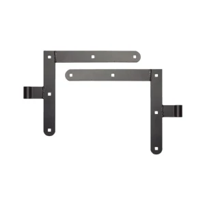 Zawias kątowy stalowy czarny H250 x L285 mm – komplet 4 szt. na dwa skrzydła