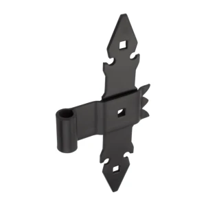 Zawias krzyżowy ozdobny czarny stalowy 260 mm – do drzwiczek i mebli