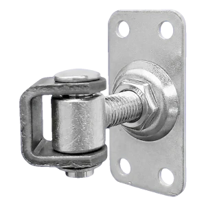 Komet – zawias regulowany bramowy M12 z szyldem 75 × 37 mm, cynk galwaniczny