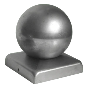 Daszek ogrodzeniowy stalowy na słupek 50×50 mm z kulą fi 50 mm – ocynkowany