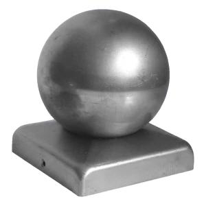 Daszek ogrodzeniowy stalowy na słupek 60×60 mm z kulą ozdobną fi 60 mm