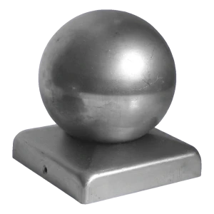Daszek ogrodzeniowy stalowy z kulą fi 50 mm na słupek 60×60 mm – ocynkowany