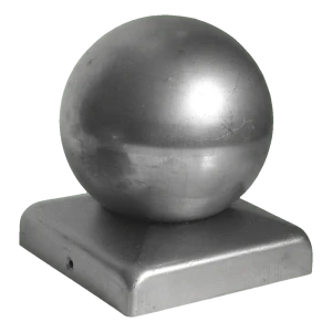 Daszek ogrodzeniowy stalowy z kulą 70×70 mm / fi 60 mm – surowy
