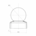 Daszek ogrodzeniowy stalowy ocynkowany 80×80 mm z kulą fi 80 mm 001-565 (2)