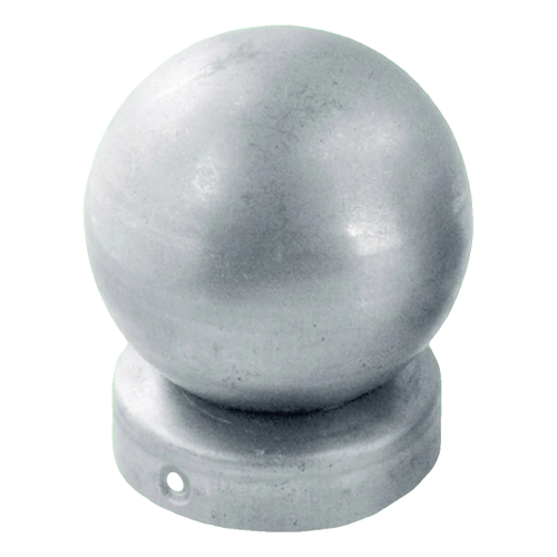 Daszek ogrodzeniowy stalowy na słupek fi 77 mm z kulą ozdobną fi 80 mm – ocynkowany 001-604 (1)