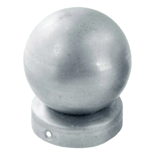 Daszek ogrodzeniowy stalowy na słupek fi 77 mm z kulą ozdobną fi 80 mm – ocynkowany 001-604 (1)