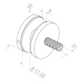 Uchwyt punktowy do szkła 8-17,52 mm fi 50/8/M10x50 AISI 304 system płaski czarny 000-505 (3)