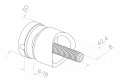 Uchwyt punktowy do szkła 6-12mm fi 30/13/M8x40 AISI304 system 42,4 satyna 000-521 (3)