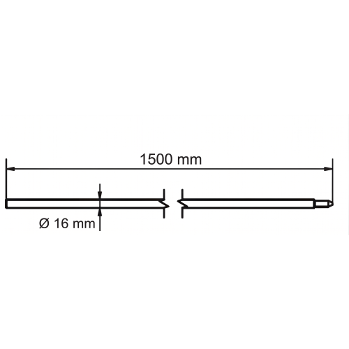 Uziom składany z zamkiem stożkowym Morse'a fi 16 x 1500 mm – stal ocynkowana ogniowo 001-774 (2)