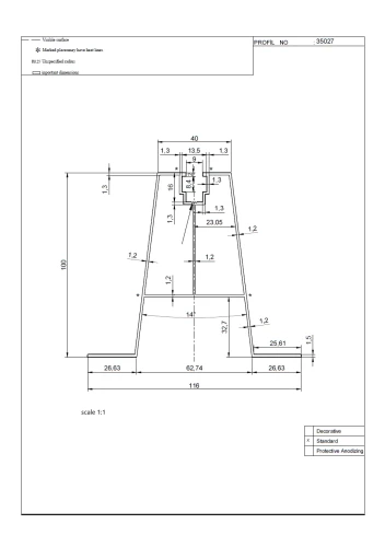 Mostek trapezowy aluminiowy H100 L330 z uszczelką EPDM 2 mm do montażu PV 001-778 (2)