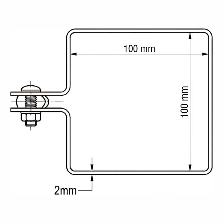 Obejma końcowa do paneli ogrodzeniowych 100x100 mm ocynk 000-781 (5)