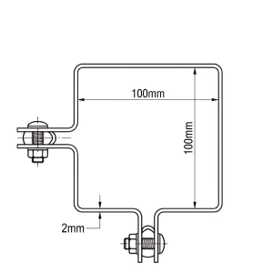 Obejma narożna do paneli ogrodzeniowych 100x100 mm ocynk