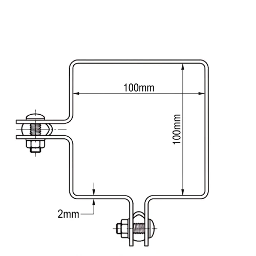 Obejma narożna do paneli ogrodzeniowych 100x100 mm ocynk 000-773 (1)