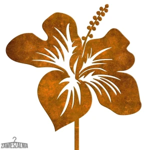 Zawieszalnia – dekoracja ogrodowa Hibiskus ze stali kortenowej 19×97 cm