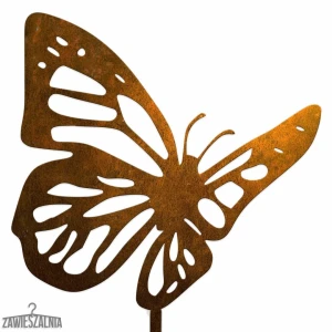 Zawieszalnia – ozdoba ogrodowa Rdzawy Motyl ze stali corten XL 19×99 cm