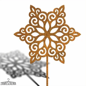 Biżuteria Ogrodowa – dekoracja ogrodowa Śnieżna Gwiazdka XXL 93 cm stal corten