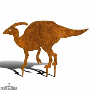 Zawieszalnia – ozdoba ogrodowa stalowy dinozaur Parazaurolof XXL 90 cm corten