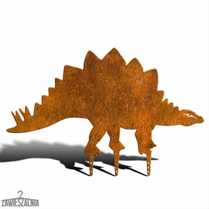Zawieszalnia – ozdoba ogrodowa Stegozaur XXL ze stali corten 90,5 × 58,5 cm