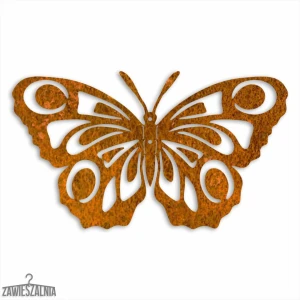 Zawieszalnia – dekoracja ścienna 3D Motyl Pawie Oczko M 35 cm stal kortenowska