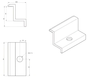 Klema boczna H30 czarna anodowana – klema końcowa PV L50