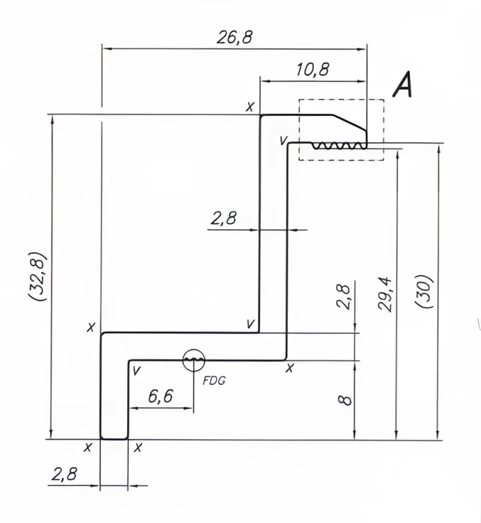 Klema boczna H30 czarna anodowana – klema końcowa PV L50 PV-03-02 (3)