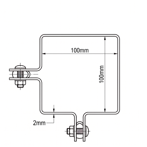 Obejma narożna do paneli ogrodzeniowych 100x100 mm ocynk 000-773 (2)