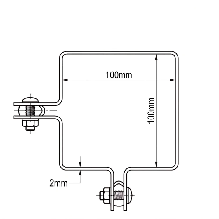 Obejma narożna do paneli ogrodzeniowych 100x100 mm ocynk 000-773 (2)