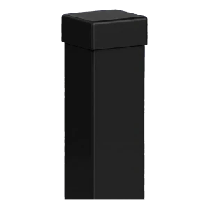 Słupek ogrodzeniowy stalowy 80×80 mm czarny RAL 9005 – 2,0 mb z zaślepką