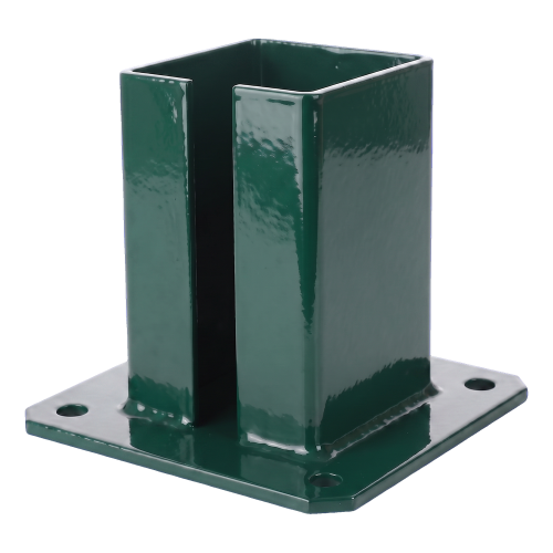 Stalowa podstawa stopka do słupka ogrodzeniowego i bramowego 100×100 mm zielona RAL 6005 000-791 (2)
