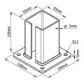 Stalowa podstawa stopka do słupka ogrodzeniowego i bramowego 100×100 mm zielona RAL 6005 000-791 (3)