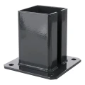 Stalowa podstawa do słupka ogrodzeniowego 100×100 mm – stopka montażowa grafit RAL 7016 000-792 (1)