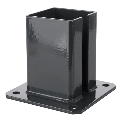 Stalowa podstawa do słupka ogrodzeniowego 100×100 mm – stopka montażowa grafit RAL 7016 000-792 (1)