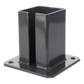 Stalowa podstawa do słupka ogrodzeniowego 100×100 mm – stopka montażowa grafit RAL 7016 000-792 (2)