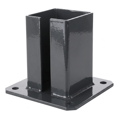 Stalowa podstawa do słupka ogrodzeniowego 100×100 mm – stopka montażowa grafit RAL 7016 000-792 (2)