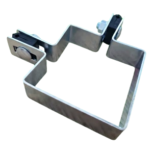 Obejma narożna ogrodzeniowa 80×80 mm ocynk – zestaw montażowy z dystansami