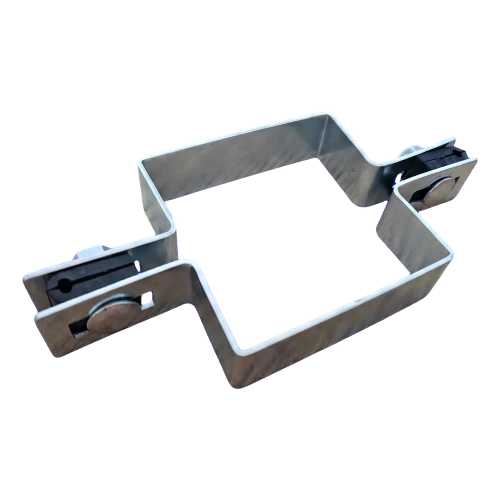 Obejma panelowa ogrodzeniowa kwadratowa pośrednia 100×100 mm ocynkowana 001-617 (1)