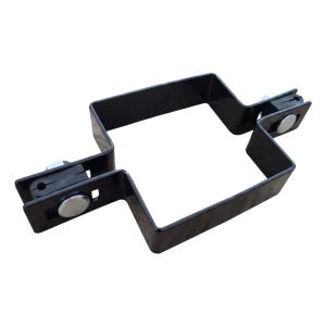 Obejma panelowa ogrodzeniowa pośrednia 80×80 mm czarna RAL 9005 – kompletny zestaw