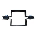 Obejma panelowa ogrodzeniowa pośrednia 80×80 mm czarna RAL 9005 – kompletny zestaw 001-616 (3)