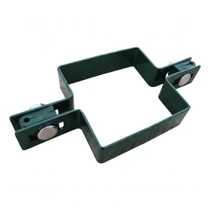 Obejma panelowa ogrodzeniowa pośrednia kwadratowa 80×80 mm zielona RAL 6005