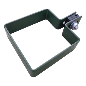 Obejma końcowa ogrodzeniowa 80×80 mm zielona RAL 6005 – zestaw montażowy