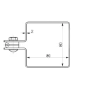 Obejma końcowa ogrodzeniowa 80×80 mm grafit RAL 7016 – komplet montażowy 001-619 (4)