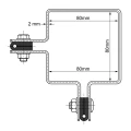 Obejma ogrodzeniowa narożna 80×80 mm zielona RAL 6005 – kompletny zestaw montażowy 001-610 (4)