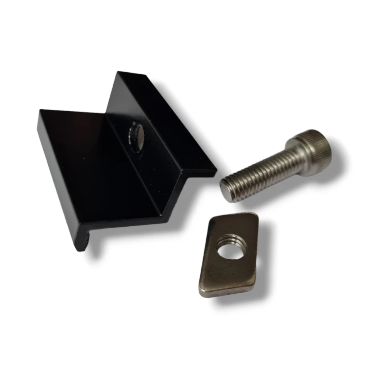 Klema dociskowa boczna 30 mm ze Śrubą i Wkładką - Malowany na czarno PV-03-23 (2)