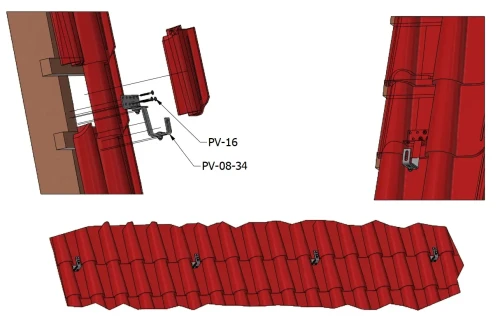 Vario Hak Dachowy Klasa 5-6-5 - 3x Regulowany Stal Nierdzewna 1.4016 - 120 mm - Wzmocniony PV-08-34 (2)