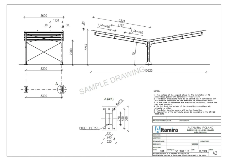 Wiata Samochodowe PV T 11,4m x 3,3m GPV-101-08 (4)