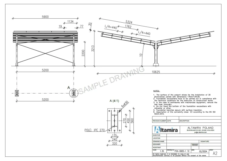 Wiata Samochodowe PV T 11,4m x 5,2m GPV-101-13 (4)