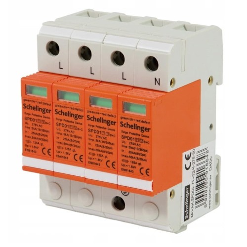 Schelinger Ochronik przepięć 4P 5kA kl. T1+T2 (B+C) GPV-401-25