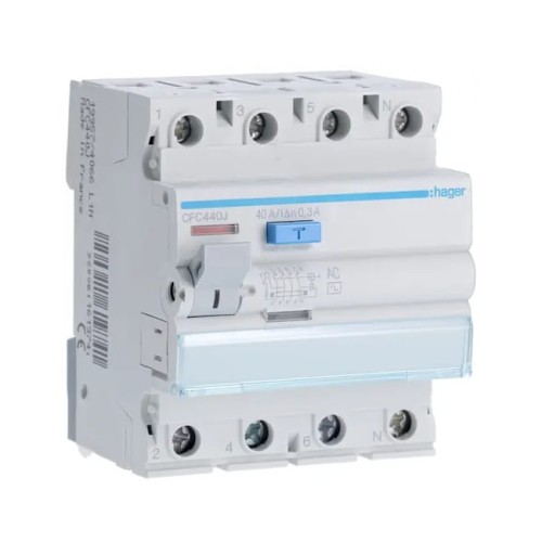 Hager Wyłącznik Różnicowoprądowy 3P+N 40A 300mA typ AC GPV-401-43